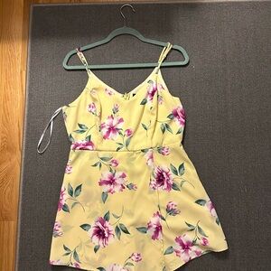 Lulus Floral Yellow Romper